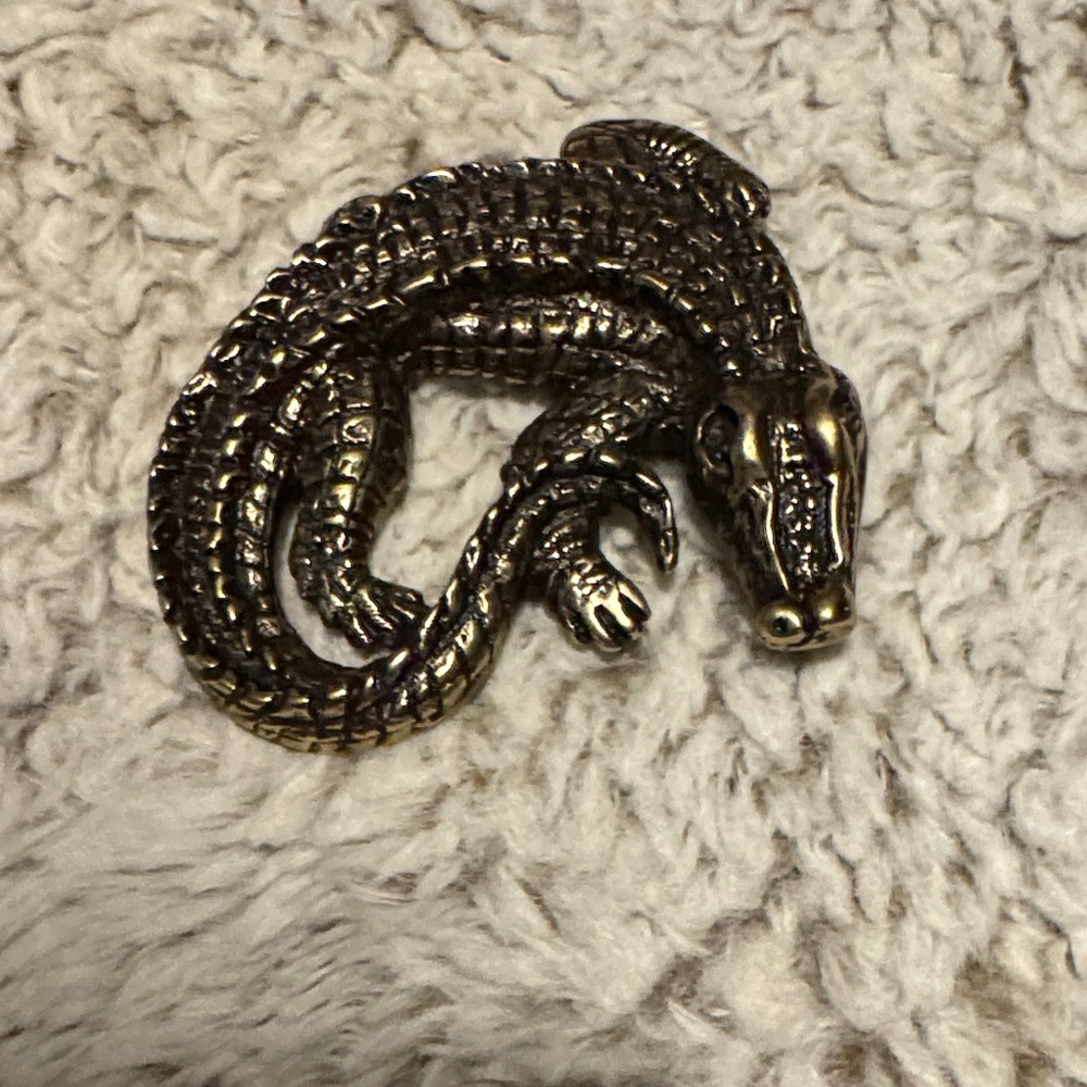 Men's Gold Crocodile Belt Buckle